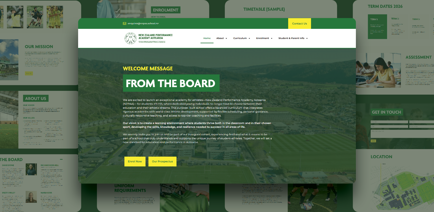New Zealand Performance Academy Aotearoa - Website & Branding